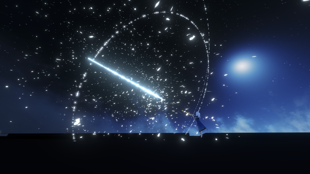 【VRChat想定MA対応+ワールドギミック】幻想花火魔法(氷、雷、光) 3種セット【パーティクル】