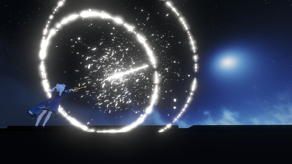 【VRChat想定MA対応+ワールドギミック】幻想花火魔法(氷、雷、光) 3種セット【パーティクル】