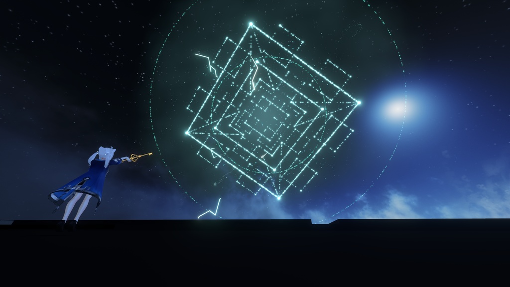 【VRChat想定MA対応+ワールドギミック】幻想花火魔法(氷、雷、光) 3種セット【パーティクル】