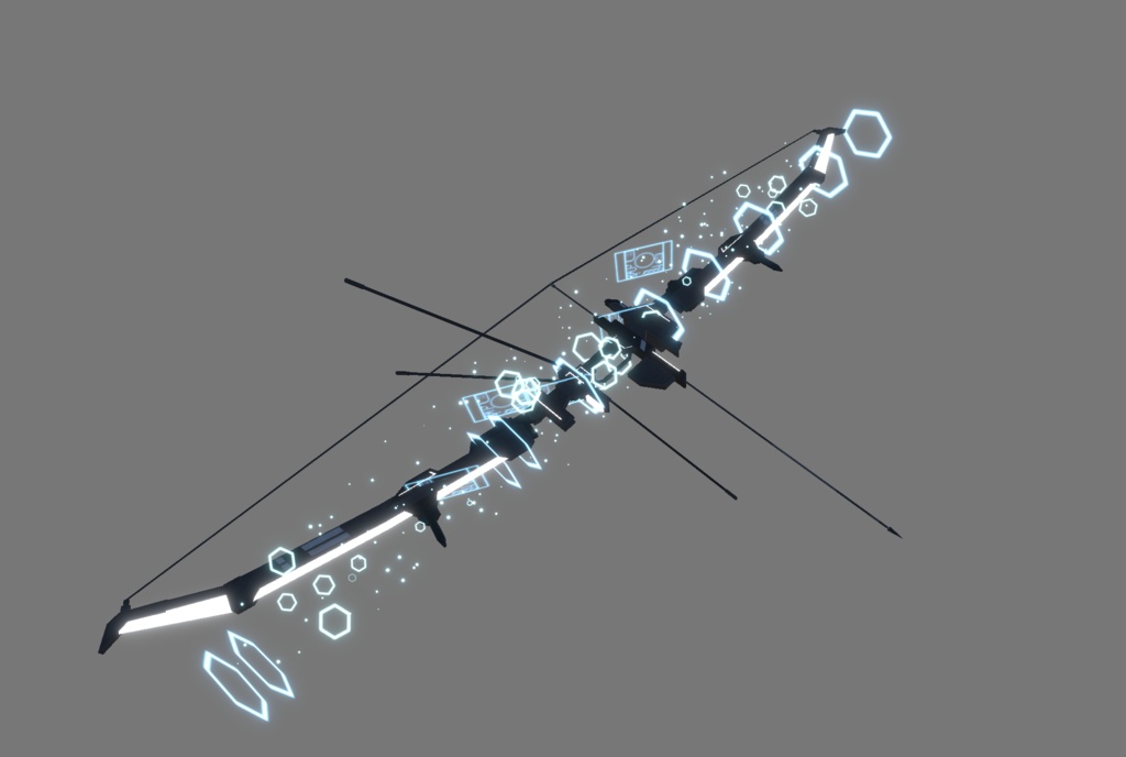 【VRChat想定MA対応】SFな武器セット+武器転送パーティクル【3Dモデル】