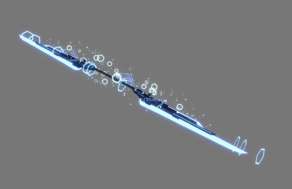 【VRChat想定MA対応】SFな武器セット+武器転送パーティクル【3Dモデル】