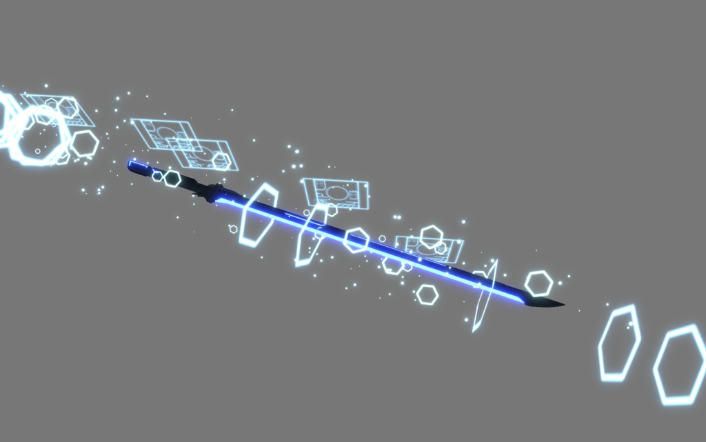 【VRChat想定MA対応】SFな武器セット+武器転送パーティクル【3Dモデル】