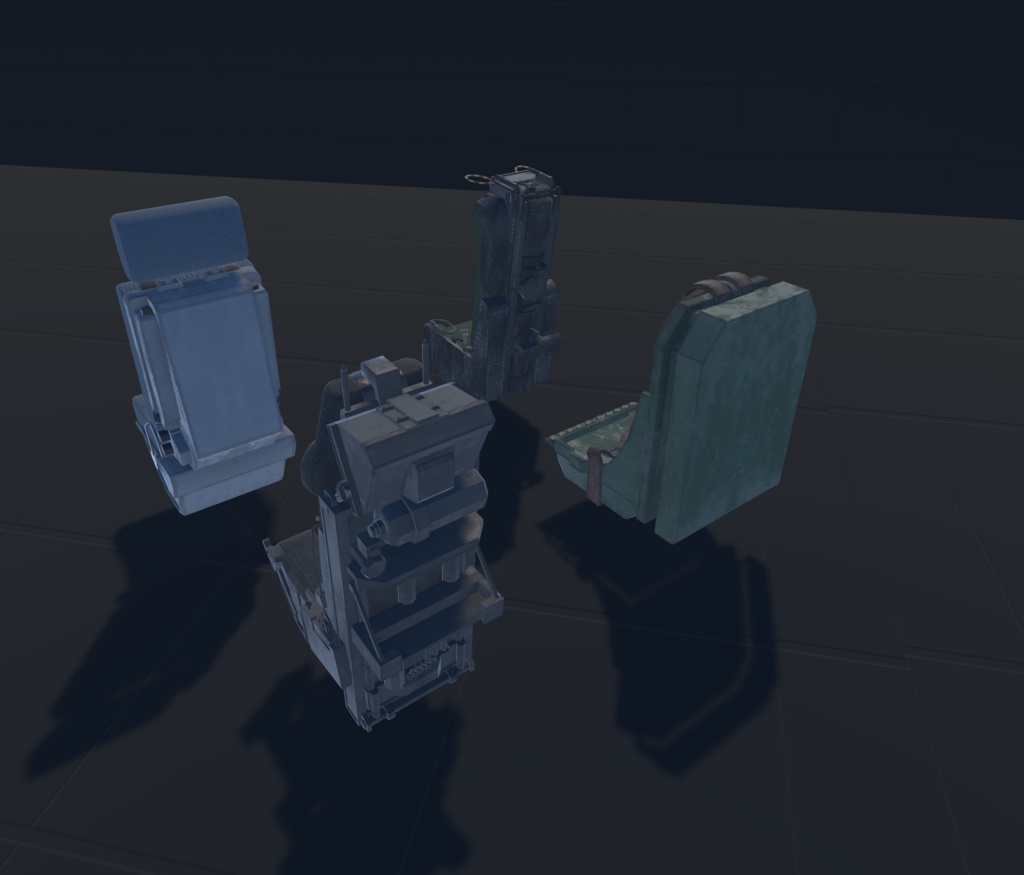 【VRChat想定】機体内装支援セット(お手軽内装品セット)【ロイヤリティフリーモデル】