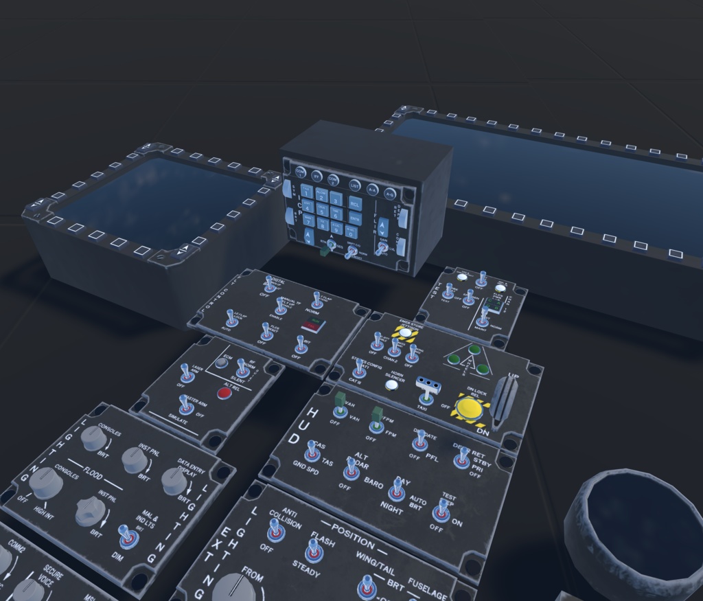 【VRChat想定】機体内装支援セット(お手軽内装品セット)【ロイヤリティフリーモデル】