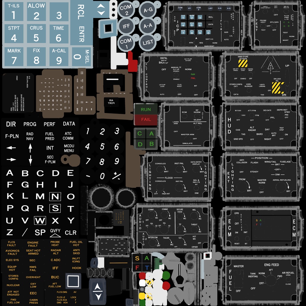 【VRChat想定】機体内装支援セット(お手軽内装品セット)【ロイヤリティフリーモデル】