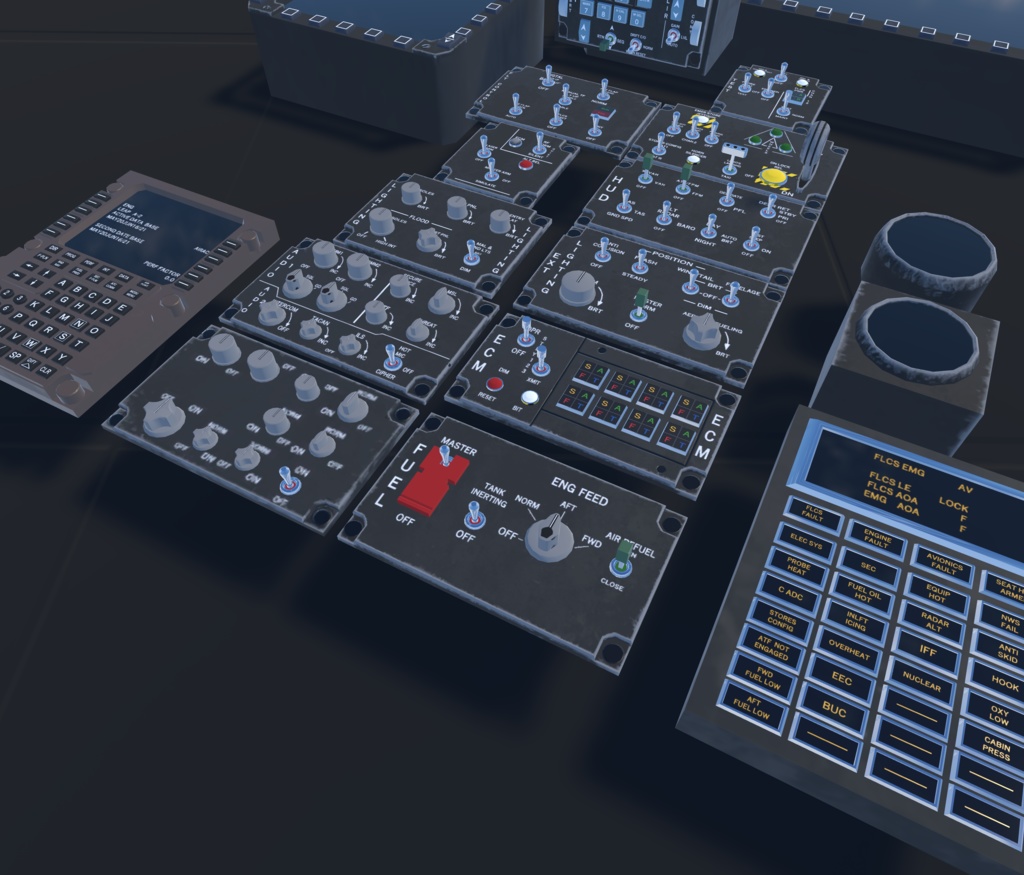 【VRChat想定】機体内装支援セット(お手軽内装品セット)【ロイヤリティフリーモデル】