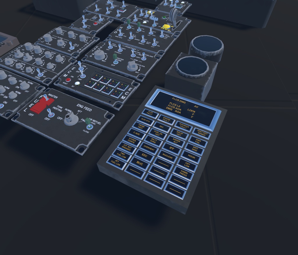 【VRChat想定】機体内装支援セット(お手軽内装品セット)【ロイヤリティフリーモデル】