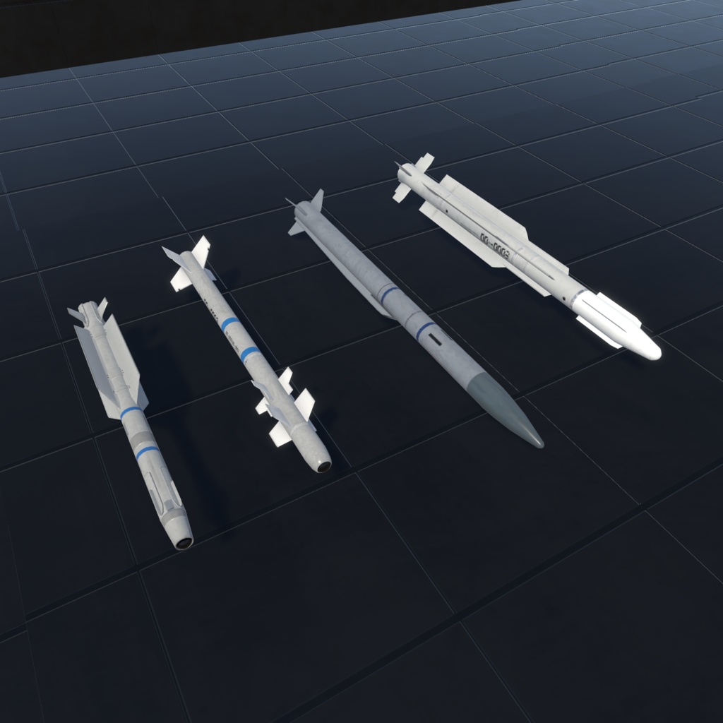 【VRChat想定】SSY Airplane Missile Set RF版(西、東、JP、欧州ミサイル合計35種セット)【ロイヤリティフリーモデル】