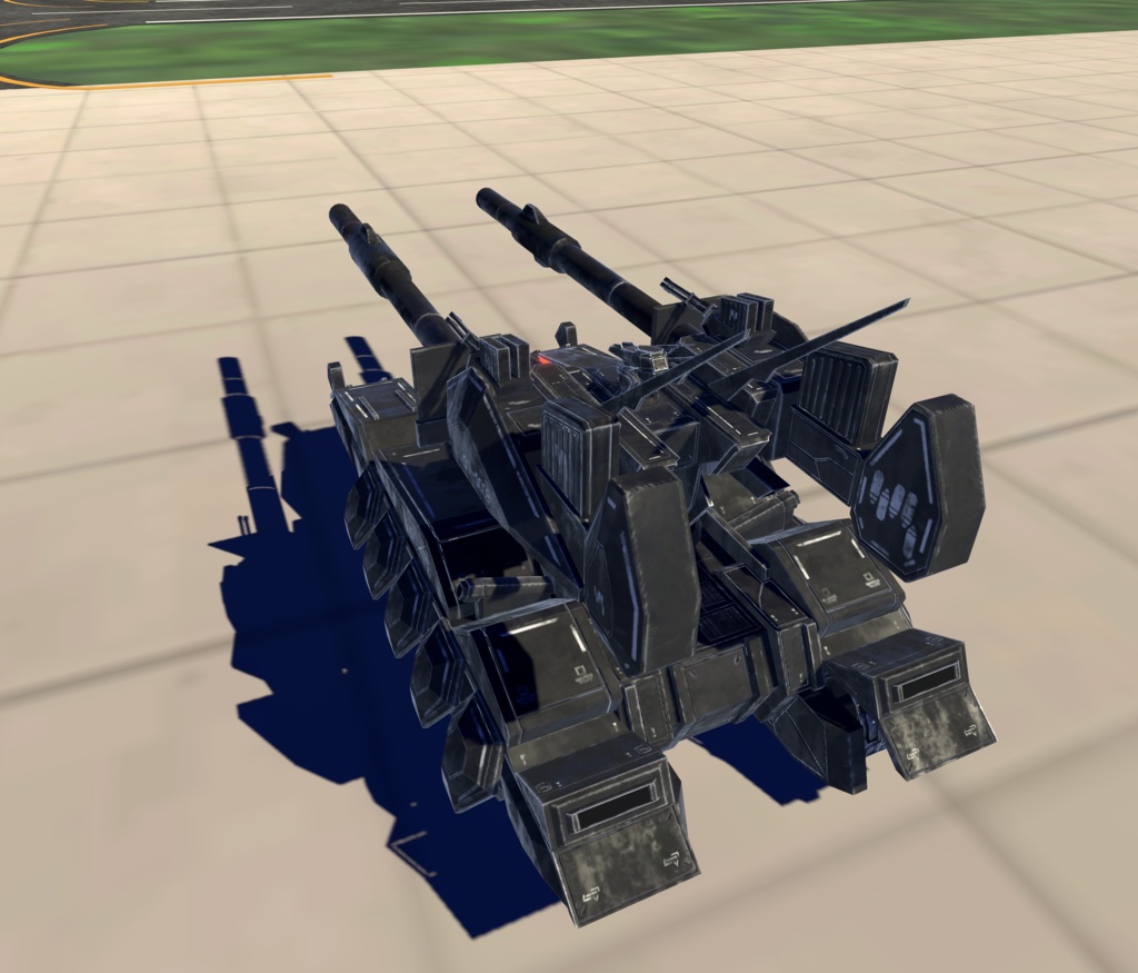 【VRChat想定】架空大型戦車 HBT01 ROCKHORN【操作可能モデル+自動迎撃固定砲台】