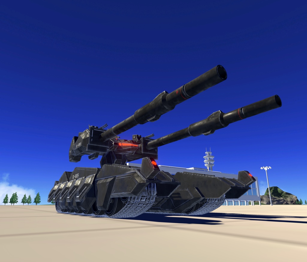 【VRChat想定】架空大型戦車 HBT01 ROCKHORN【操作可能モデル+自動迎撃固定砲台】