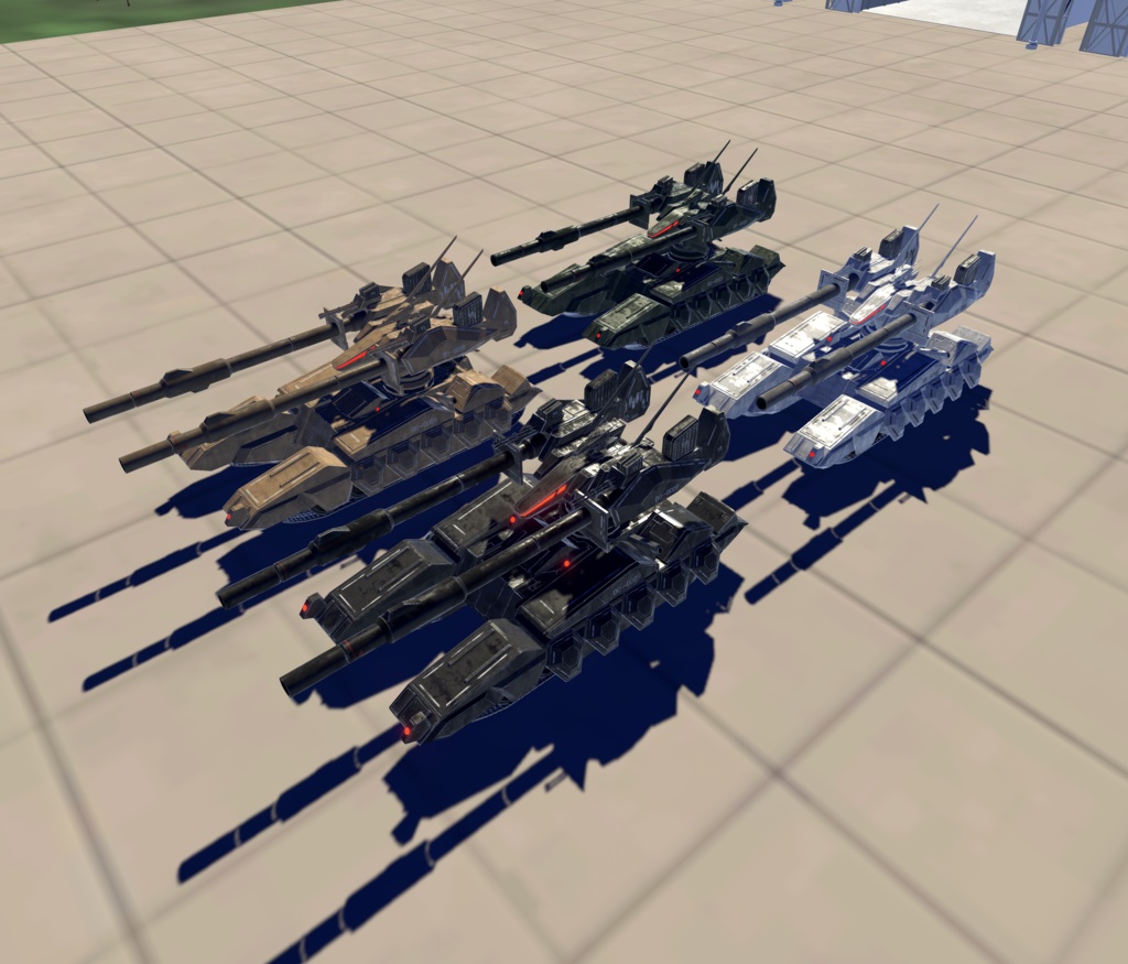 【VRChat想定】架空大型戦車 HBT01 ROCKHORN【操作可能モデル+自動迎撃固定砲台】