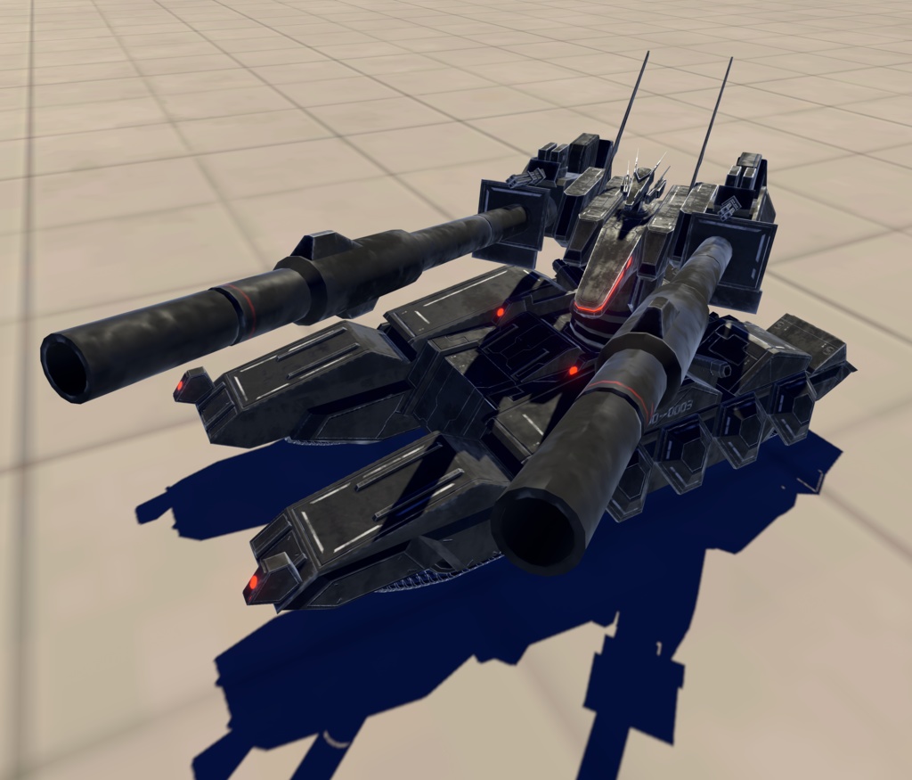 【VRChat想定】架空大型戦車 HBT01 ROCKHORN【操作可能モデル+自動迎撃固定砲台】