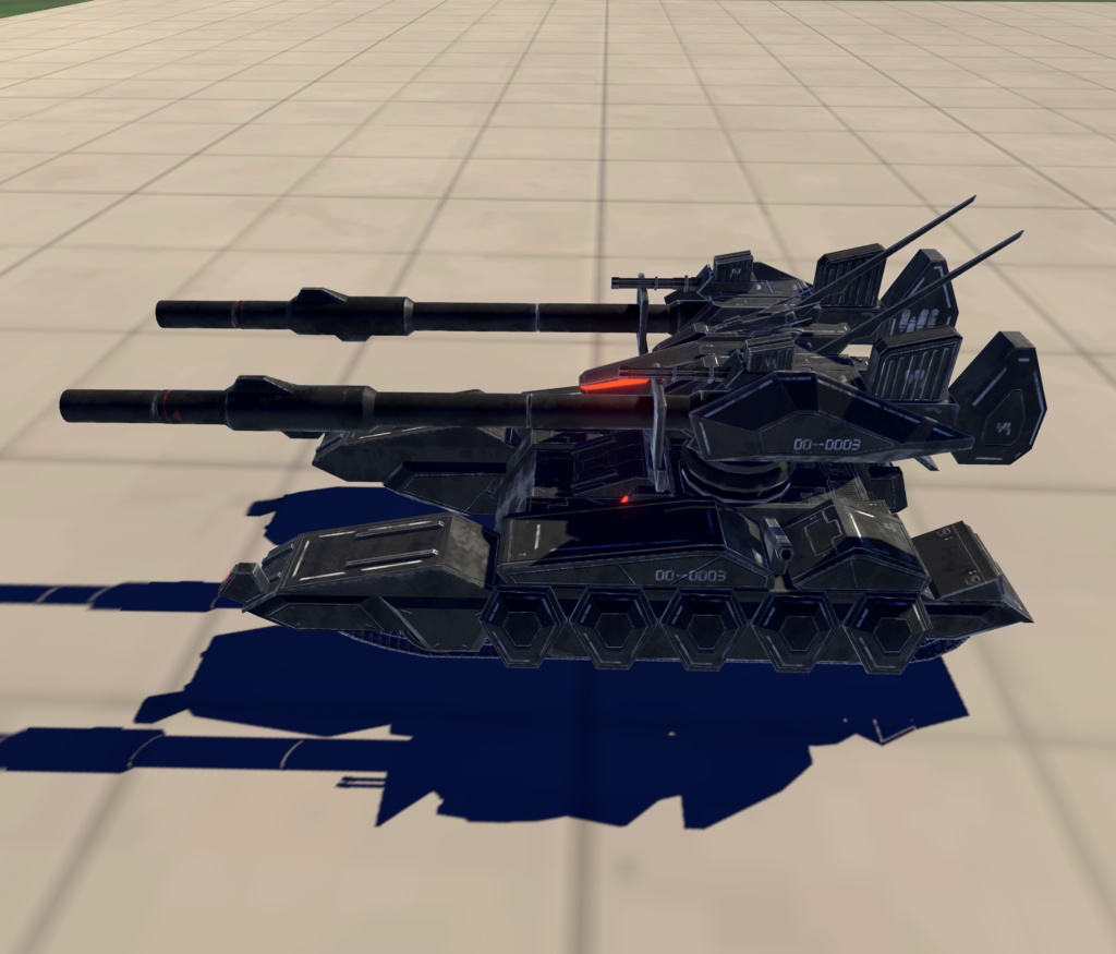 【VRChat想定】架空大型戦車 HBT01 ROCKHORN【操作可能モデル+自動迎撃固定砲台】