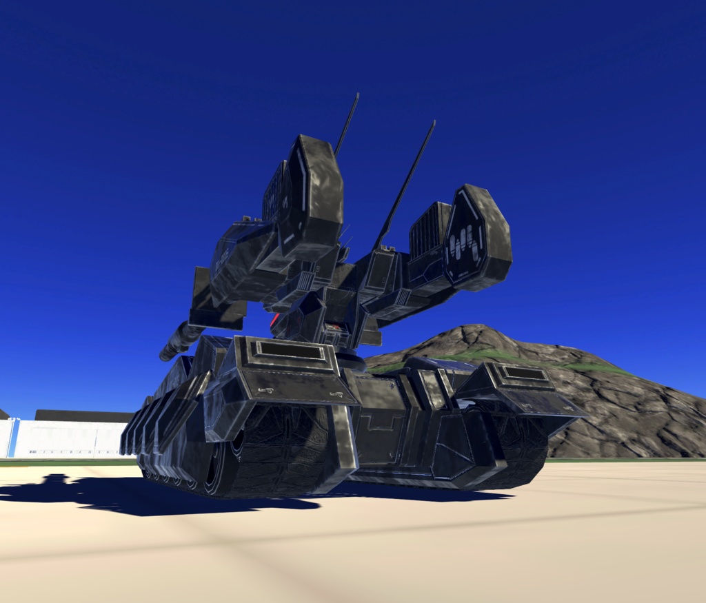 【VRChat想定】架空大型戦車 HBT01 ROCKHORN【操作可能モデル+自動迎撃固定砲台】