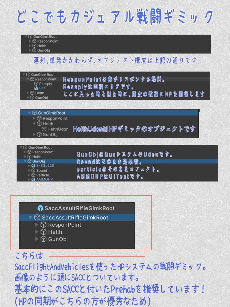 【VRChat想定】どこでもカジュアル戦闘ギミック(DCFG)【Udonワールドギミック】