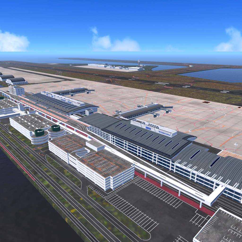 【VRChat想定】那覇空港【フライトワールド用シーナリー国際空港3Dモデル】
