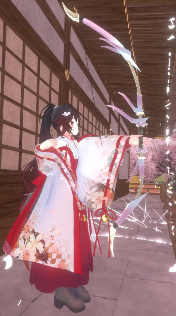 【VRChat想定MA対応】桜なアクセサリー&武器セット(10点セット)【3Dモデル】