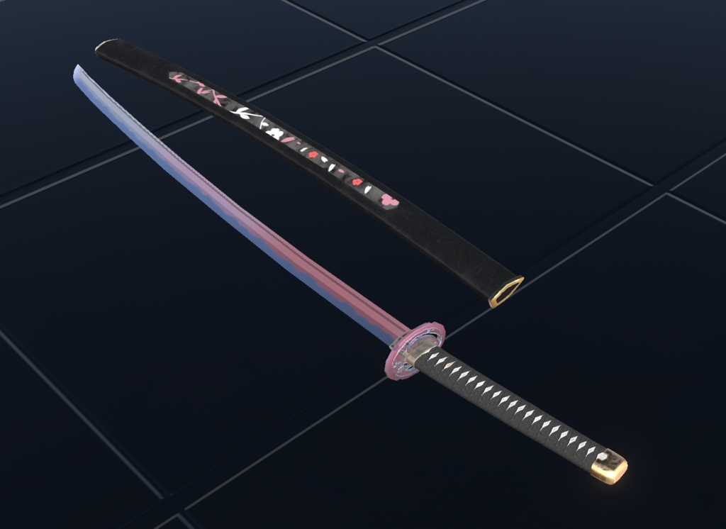 【VRChat想定MA対応】桜なアクセサリー&武器セット(10点セット)【3Dモデル】