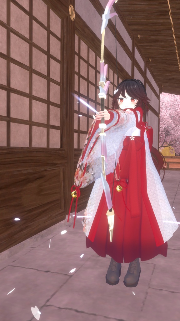 【VRChat想定MA対応】桜なアクセサリー&武器セット(10点セット)【3Dモデル】