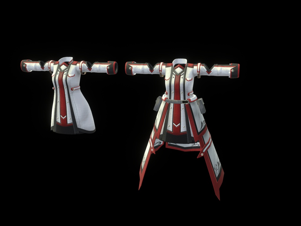 【16アバター、MA対応】ファンタジーな戦闘服【VRChat衣装3Dモデル】