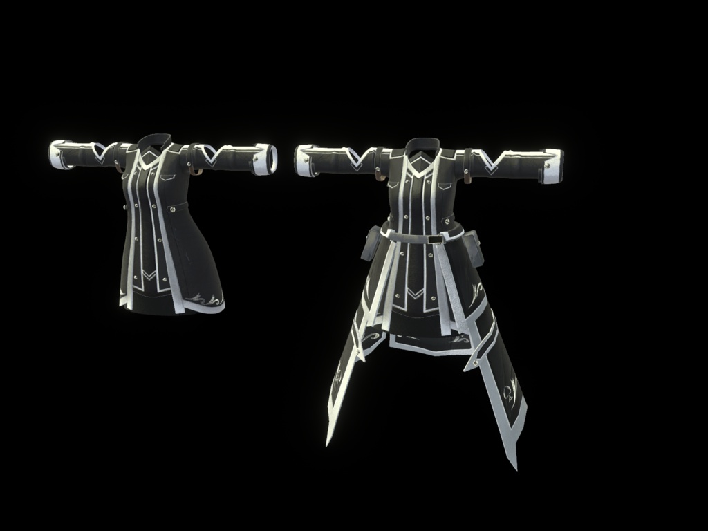 【16アバター、MA対応】ファンタジーな戦闘服【VRChat衣装3Dモデル】