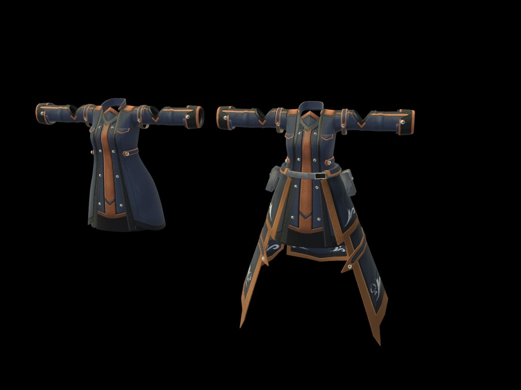 【16アバター、MA対応】ファンタジーな戦闘服【VRChat衣装3Dモデル】