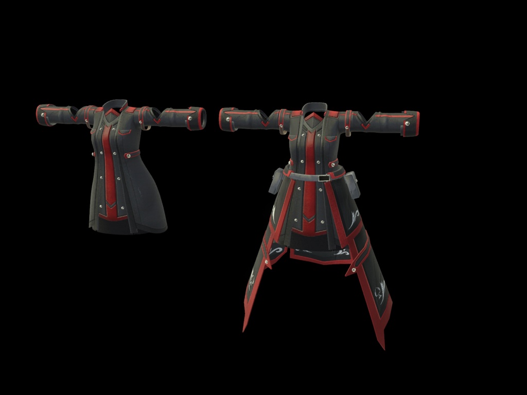 【16アバター、MA対応】ファンタジーな戦闘服【VRChat衣装3Dモデル】