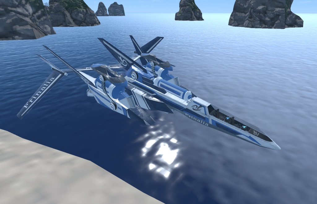 【VRChat想定】架空機 水で動く不思議飛行機「Frinalia(フリナリア)」【陸海空対応の飛行可能モデル】