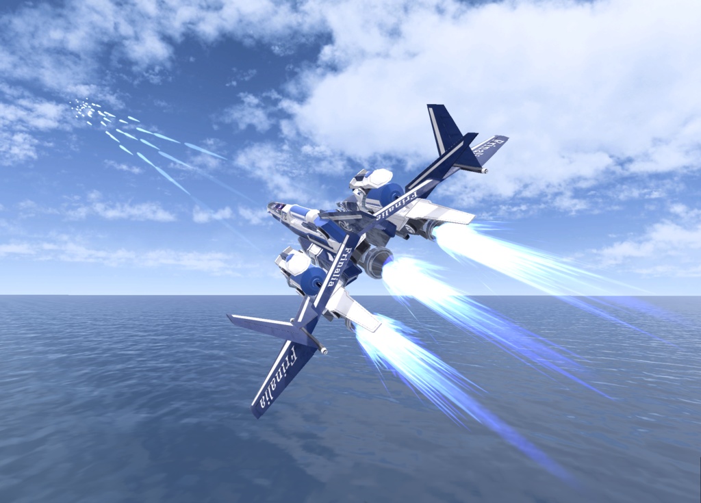 【VRChat想定】架空機 水で動く不思議飛行機「Frinalia(フリナリア)」【陸海空対応の飛行可能モデル】
