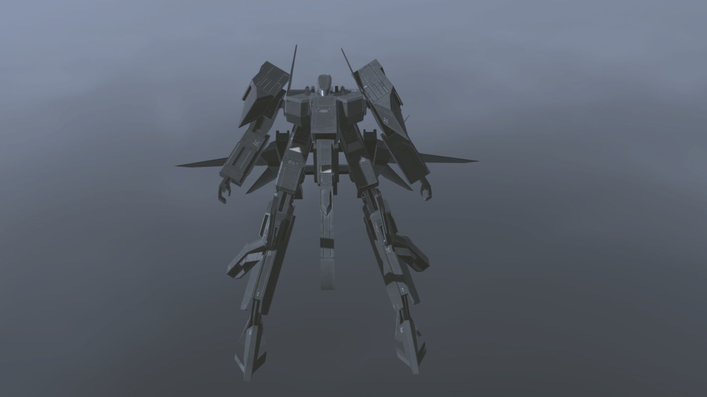 【VRChat想定】逆関節可変機 TAF-03 RaySter(Transfrom Aircraft Fighter)【飛行可能3Dモデル】