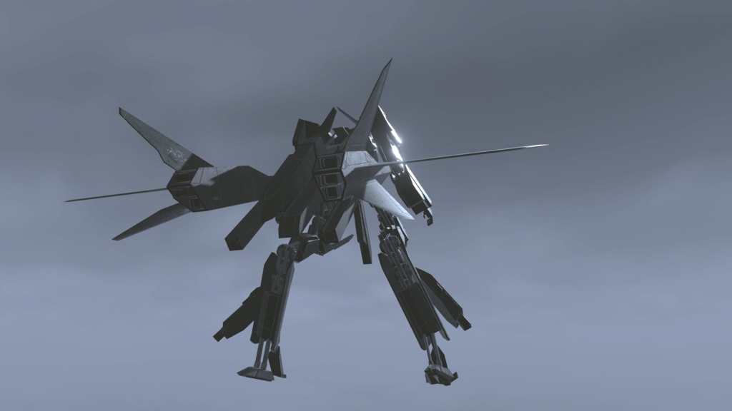 【VRChat想定】逆関節可変機 TAF-03 RaySter(Transfrom Aircraft Fighter)【飛行可能3Dモデル】
