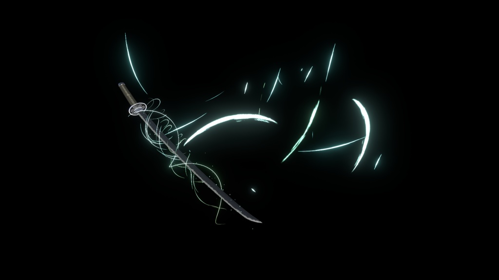 【VRChat想定MA対応】6属性の刀 転位刀「六花(りっか)」【パーティクル+3Dモデル】