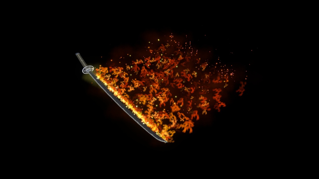 【VRChat想定MA対応】6属性の刀 転位刀「六花(りっか)」【パーティクル+3Dモデル】