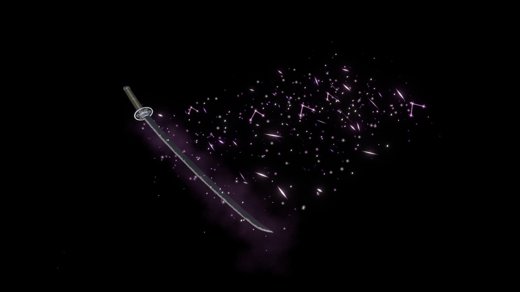 【VRChat想定MA対応】6属性の刀 転位刀「六花(りっか)」【パーティクル+3Dモデル】