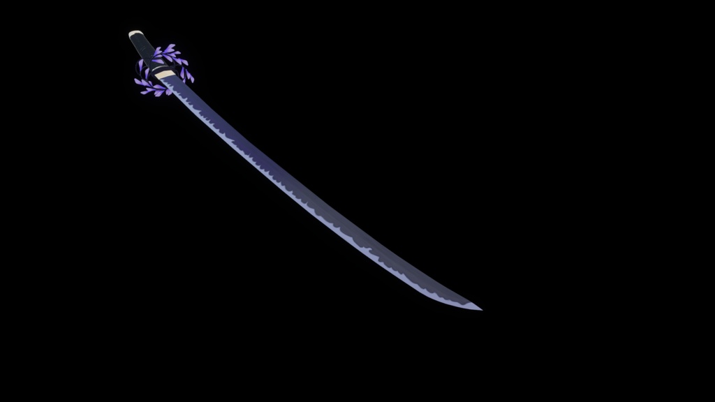 【VRChat想定MA対応】「藤の花」なアクセサリー&武器(8点セット)【3Dモデル】