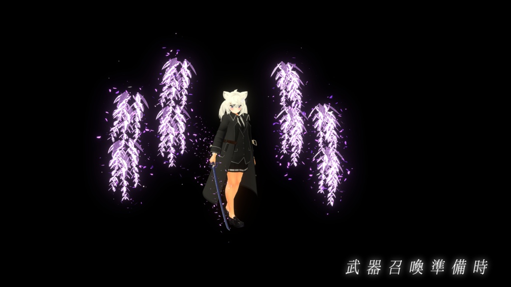 【VRChat想定MA対応】「藤の花」なアクセサリー&武器(8点セット)【3Dモデル】