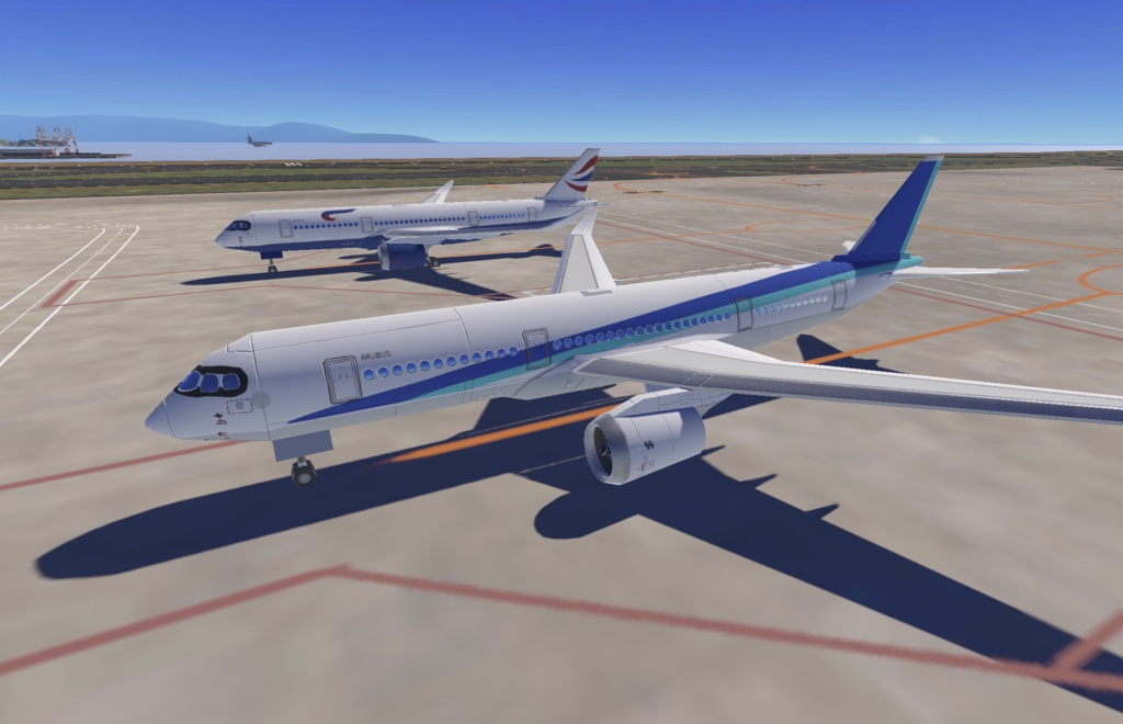 【VRChat想定3Dモデル】B-A350Low【ワールド遠景用オブジェクト】
