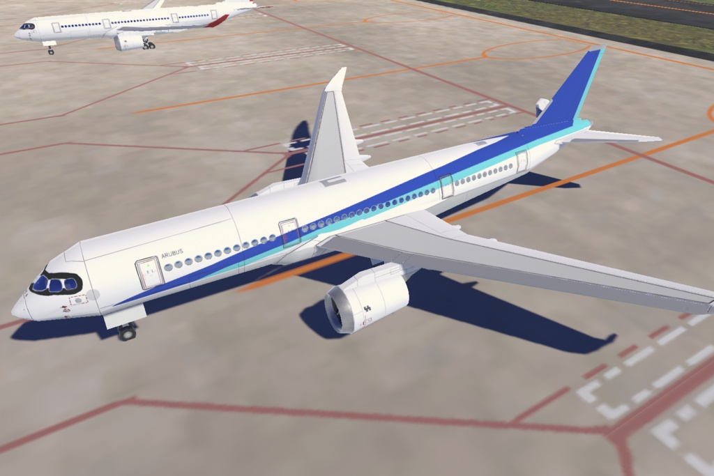 【VRChat想定3Dモデル】B-A350Low【ワールド遠景用オブジェクト】