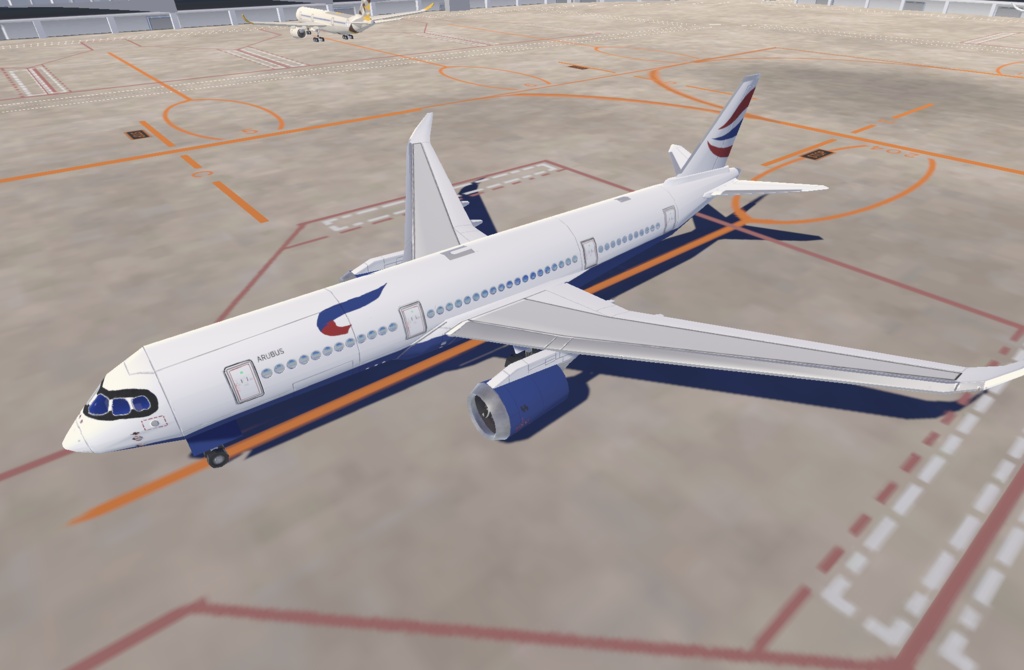 【VRChat想定3Dモデル】B-A350Low【ワールド遠景用オブジェクト】