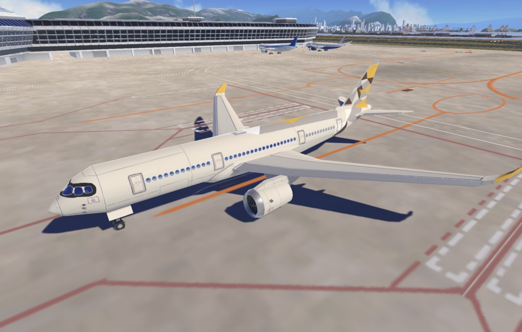 【VRChat想定3Dモデル】B-A350Low【ワールド遠景用オブジェクト】