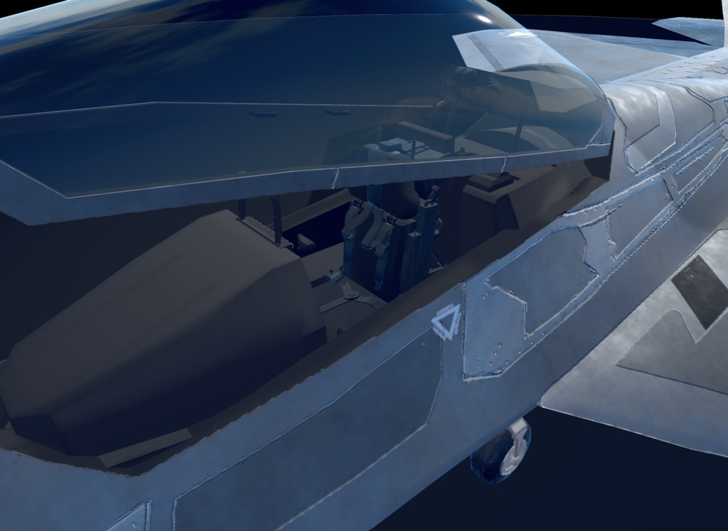 【VRCHAT想定】B-F22 Raptor【飛行可能3Dモデル】