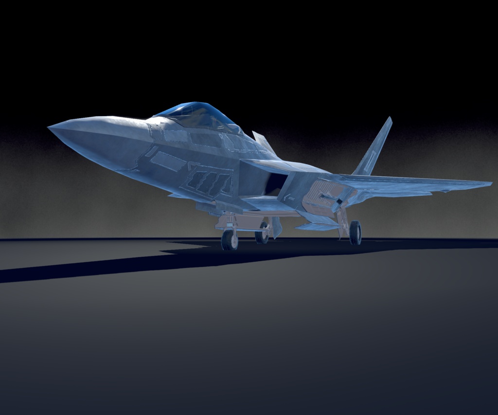 【VRCHAT想定】B-F22 Raptor【飛行可能3Dモデル】