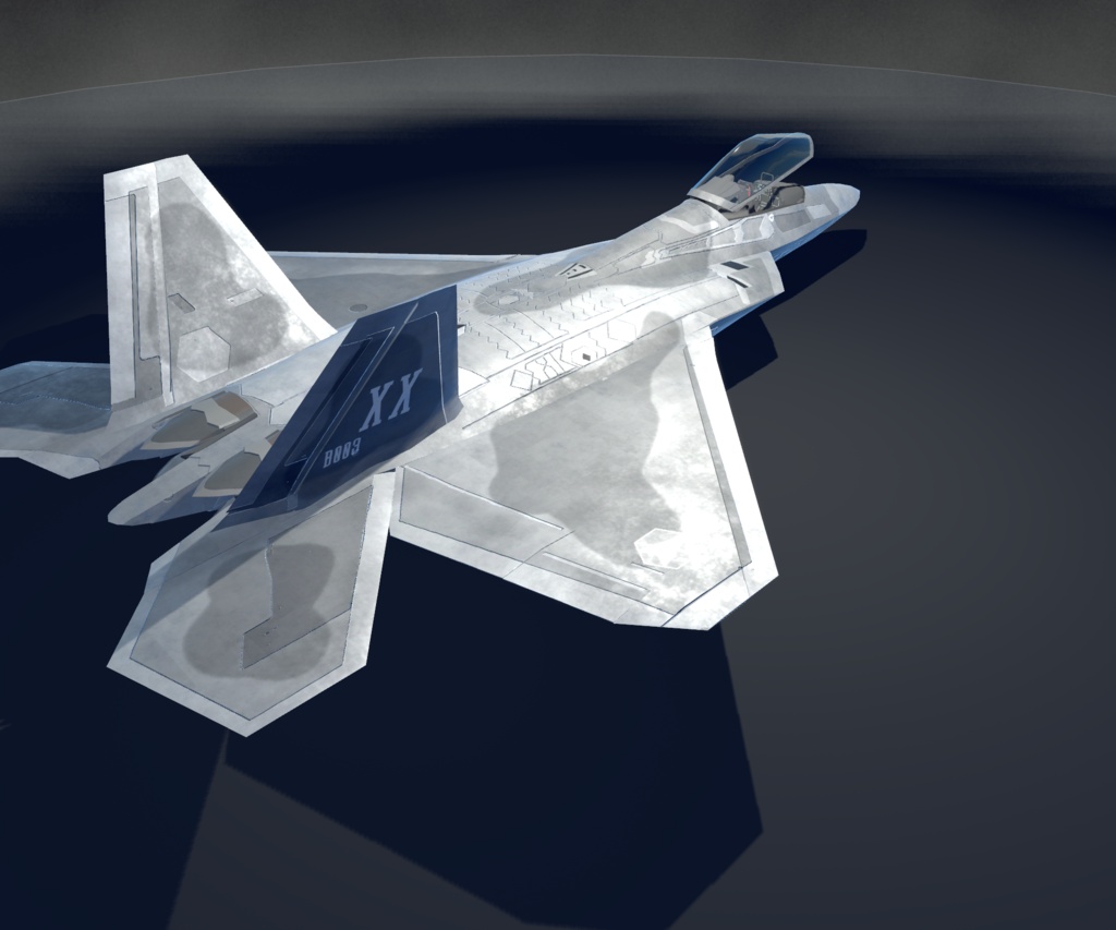 【VRCHAT想定】B-F22 Raptor【飛行可能3Dモデル】