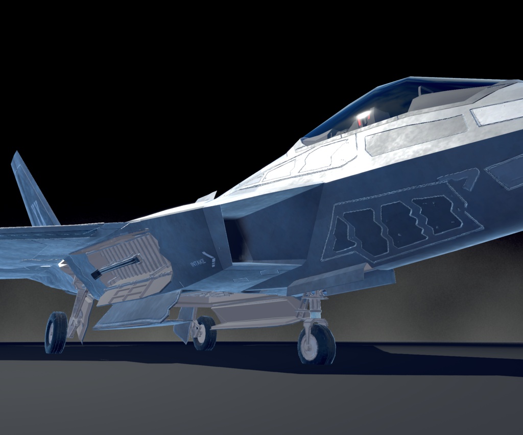 【VRCHAT想定】B-F22 Raptor【飛行可能3Dモデル】