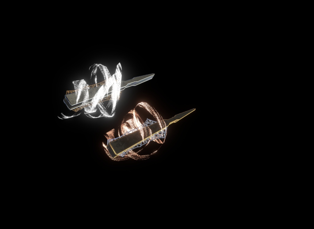 【VRChat想定MA対応】四季刀「巡十字」+四季扇「巡り舞姫」【3Dモデル+パーティクル+抜刀ギミック】