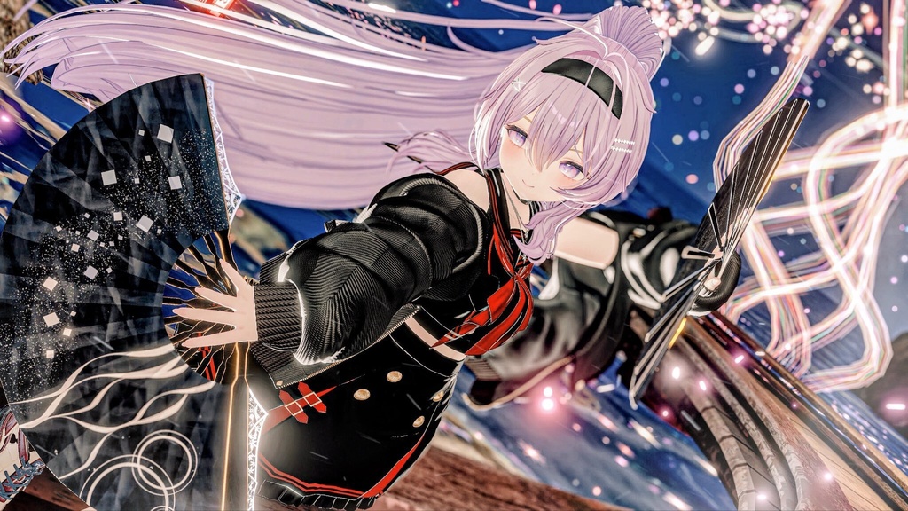 【VRChat想定MA対応】四季刀「巡十字」+四季扇「巡り舞姫」【3Dモデル+パーティクル+抜刀ギミック】