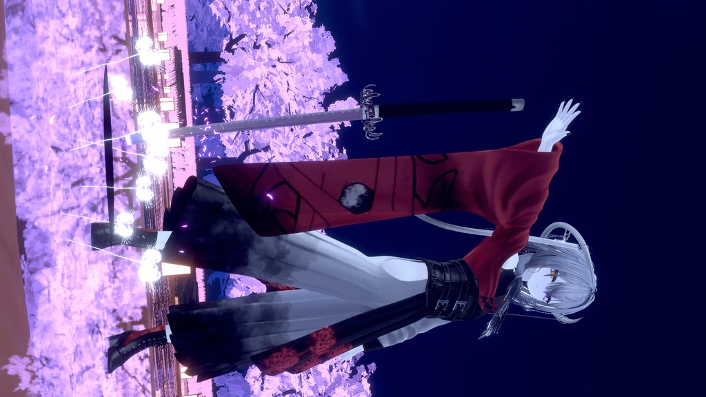 【VRChat想定MA対応】彼岸花の大太刀「天蓋花」《朝》【3Dモデル+パーティクル】