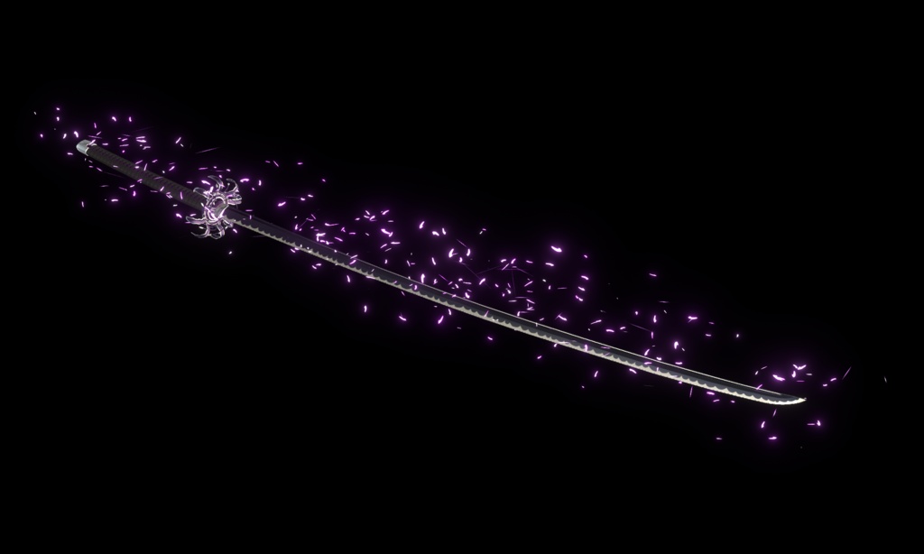 【VRChat想定MA対応】彼岸花の大太刀「天蓋花」《朝》【3Dモデル+パーティクル】