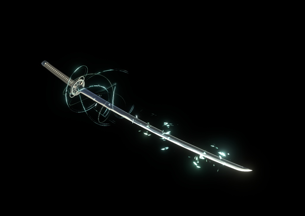 【VRChat想定MA対応】十二星座の刀、星の扇「十二星月」「舞星天」【3Dモデル+パーティクル】