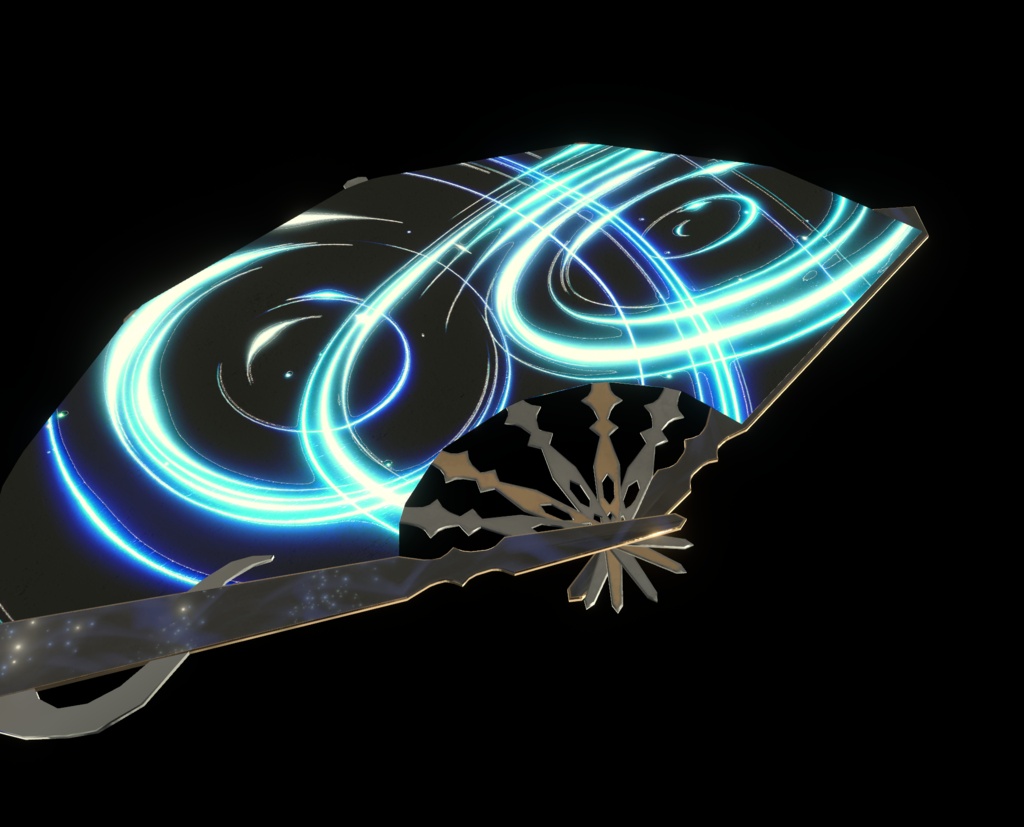 【VRChat想定MA対応】十二星座の刀、星の扇「十二星月」「舞星天」【3Dモデル+パーティクル】